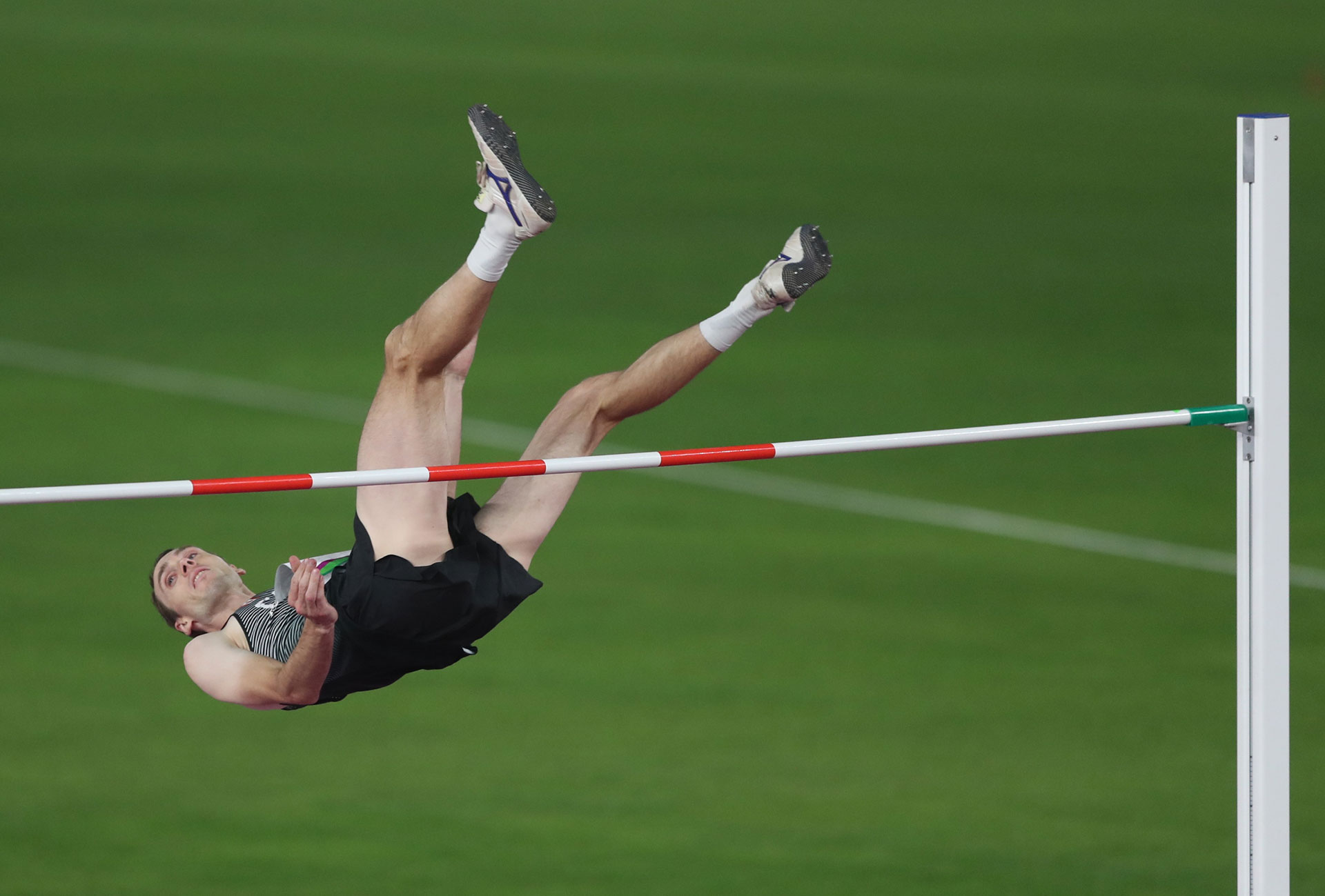 XVIII Pan American Games - Lima 2019 XVIII Pan American Games - Lima 2019 - Athletics - Men's High Jump Final - Athletics Stadium, Lima, Peru - August 9, 2019. Canada's Michael Mason in action. REUTERS/Ivan Alvarado